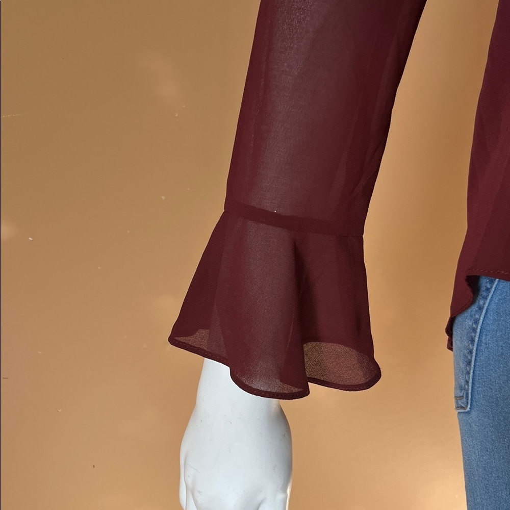 Le Chateau Deep Red Blouse - Picture 4 of 9